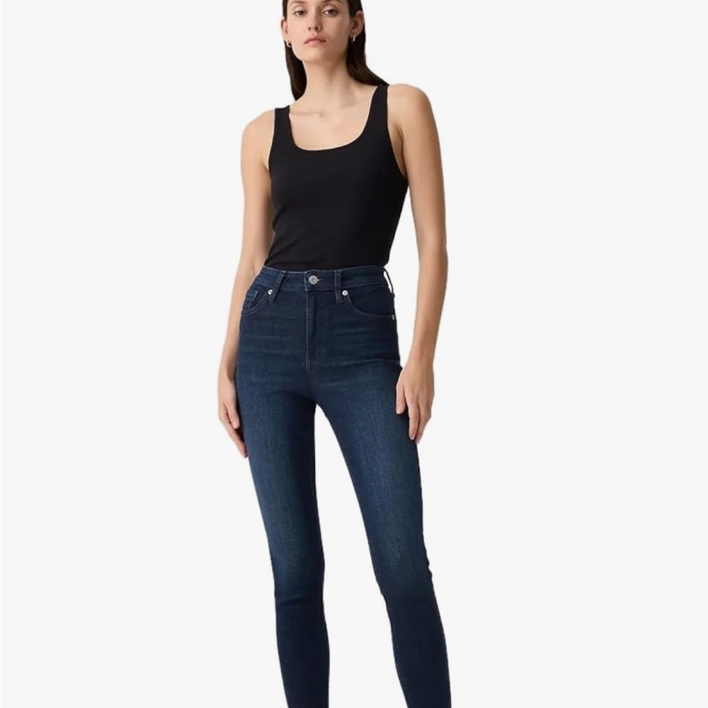 High-Rise Dark Blue Skinny Jeans - Women. 29regular